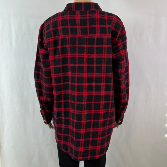 NWT beachlunchlounge Heavy Flannel Easton Shacket in Ski Patrol Plaid - Picture 5 of 11